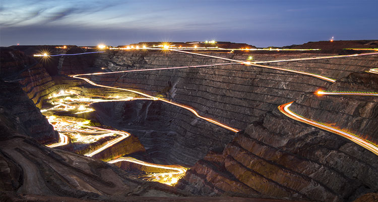 An aerial view of a gold mine.