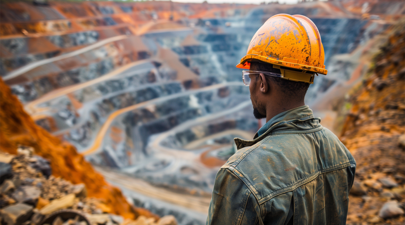 Man with hard hat on looking over mining area to support MINES Act article