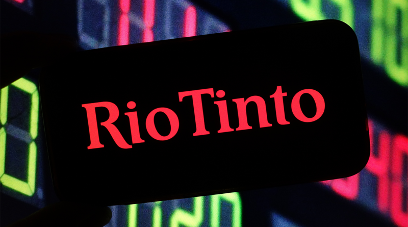 Rio Tinto logo on mobile phone to support Arcadium Lithium article