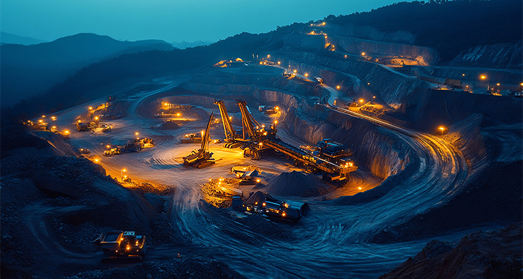 Sealing success: The role of advanced sealing in greener mining. By Warren Smith an illuminated open-pit mining operation at night