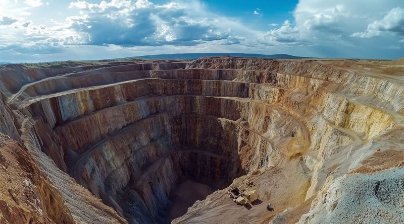 Mining operations in the Democratic Republic of Congo with industrial equipment extracting cobalt