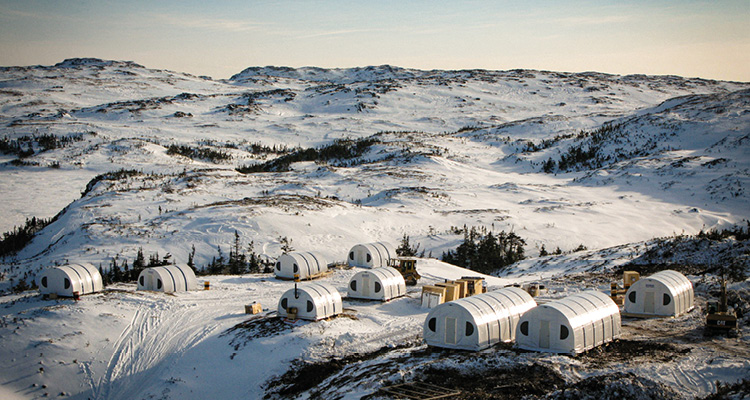 a remote mining or research base camp